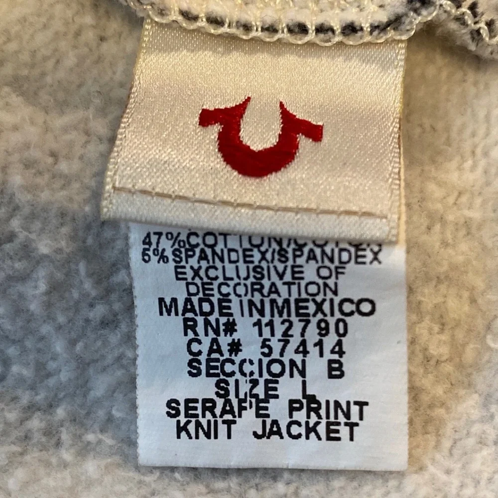 True Religion Serape‎ Print Kids Varsity Knit Jacket Geometric Print TR Logo